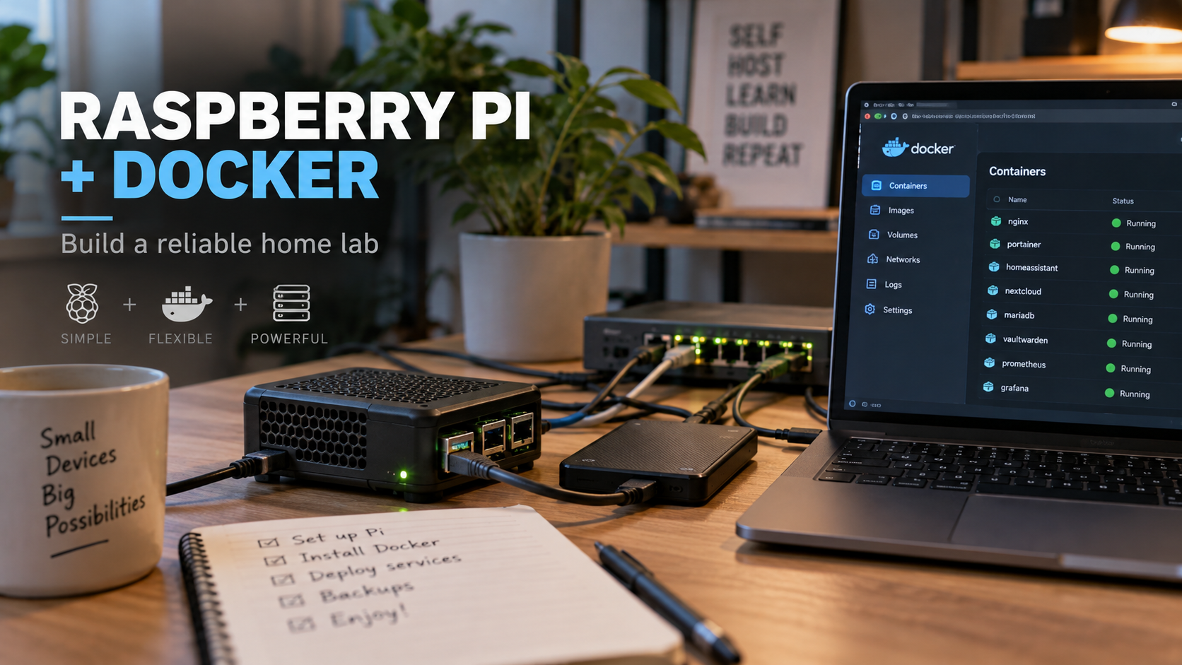 用 Raspberry Pi 和 Docker 搭建家庭实验室：安装、备份与恢复