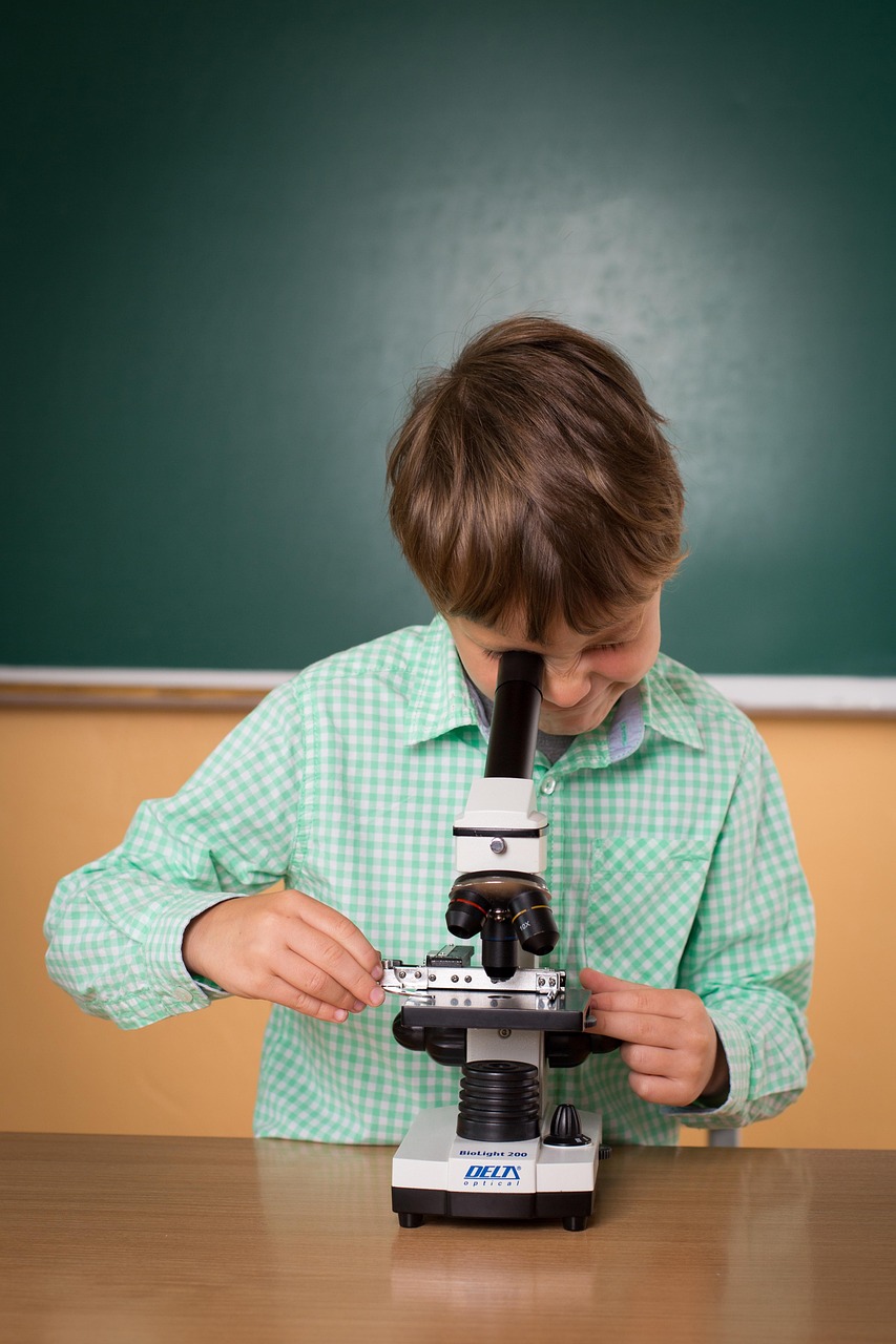 microscope, boy, school, study, kid, learning, science, looking, experiment, microscope, microscope, microscope…