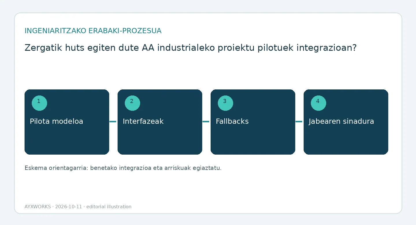 Fluxu-diagrama ilustratiboa, lau etapatan: eredu pilotua, interfazeak, ordezko portaerak eta arduradunaren onespena.